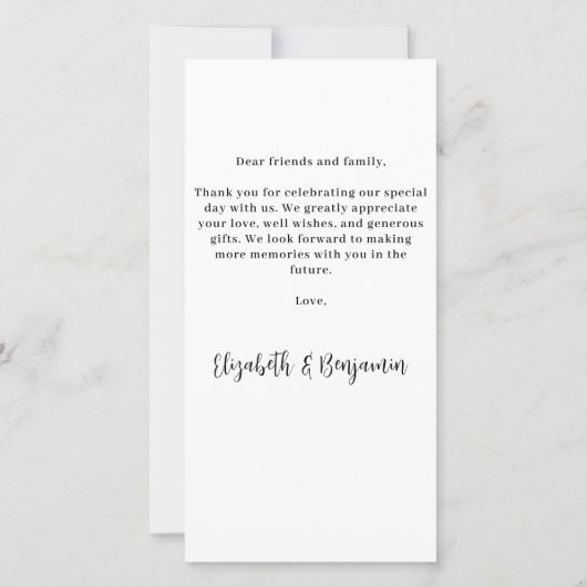 Carte De Remerciements Moderne Chic Personnalisé Monogramme 3 Mariage pho (Dos)