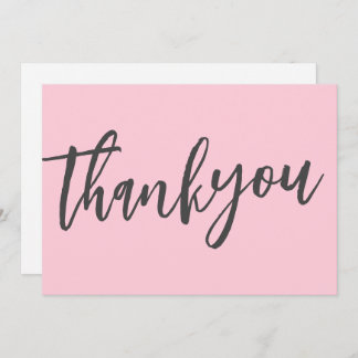 Carte De Remerciements Moderne Chic rose Calligraphie Mariage de script