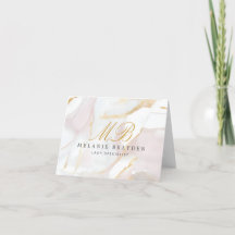 Moderne Chic Rose or Blush rose marbre Monogramme