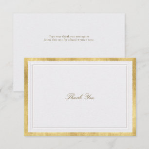 Carte De Remerciements Moderne Classique Mariage Formel Perle Faux Or