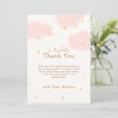 Carte De Remerciements Moderne Cloud rose Neuf Baby shower fille (Debout devant)