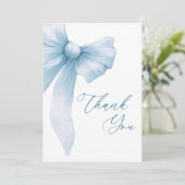 Carte De Remerciements Moderne Coquette Bleu Remerciements (Debout devant)