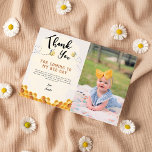 Carte De Remerciements Moderne Cute C'est tellement doux d'être 1ère phot<br><div class="desc">Moderne mignon c’est tellement doux d’être le MERCI photo de premier anniversaire</div>