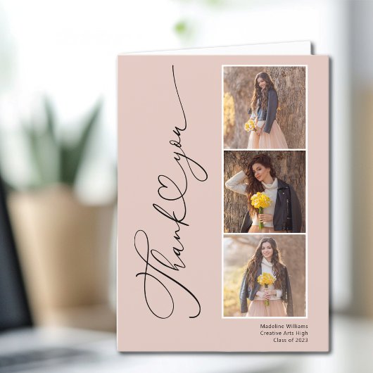 Carte de remerciements moderne de graduation cardi