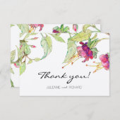 Carte de remerciements moderne de mariage de (Devant / Derrière)