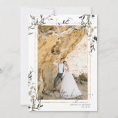 Carte De Remerciements Moderne Delicate Mariage de verdure printanière (Devant)