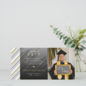 Carte De Remerciements Moderne Design Gris Or Gris Gris Gris Gris Photo G (Debout devant)