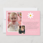 Carte De Remerciements Moderne deux photo rose blanc doré (Devant)