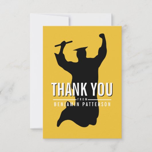 Carte de remerciements moderne d'obtention du (Devant)