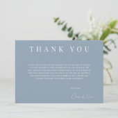 Carte de remerciements moderne Dusty Blue Mariage (Debout devant)