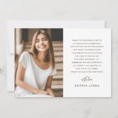 Carte De Remerciements Moderne Elegant 4 Photo Collage Script Graduation (Dos)