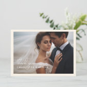 Carte De Remerciements Moderne, élégant, écriture manuscrite 2 Photos (Debout devant)