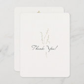 Carte De Remerciements Moderne Elegant Or & Noir Calligraphie Baptême (Devant / Derrière)