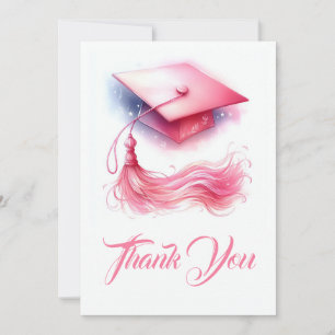 Carte De Remerciements Moderne élégant Pastel Graduation Cap