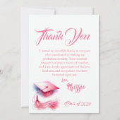 Carte De Remerciements Moderne élégant Pastel Graduation Cap (Dos)