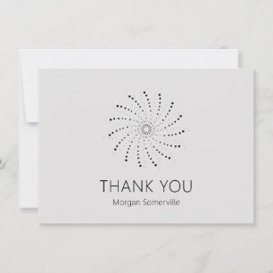 Carte De Remerciements Moderne Élégant Point Spirale Gris