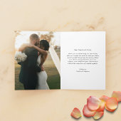 Carte De Remerciements Moderne Élégant Simple Script 2 Photos Mariage