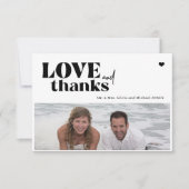 Carte De Remerciements Moderne et drôle typographie décontractée 2 photos (Devant)