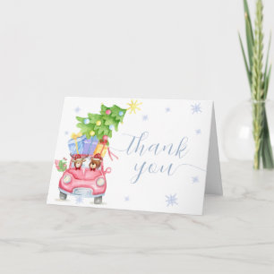 Carte De Remerciements Moderne Fête de Naissance de Bébé Renne Ours à l'E
