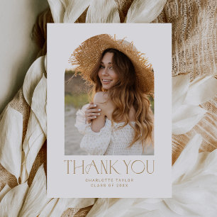 Carte De Remerciements Moderne Fete Gold Photo Arch Graduation