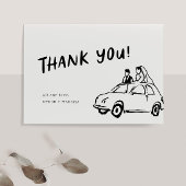 Carte De Remerciements Moderne Fun Funky Retro Mariage