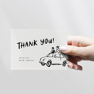 Carte De Remerciements Moderne Fun Funky Retro Mariage