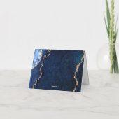 Carte De Remerciements Moderne Golden Blue Marble Agate Party de graduati (Dos)