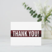 CARTE DE REMERCIEMENTS moderne gras bloc rouge bor (Debout devant)