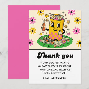 Carte De Remerciements Moderne Groovy Daisy Rose Jaune Elle est prête à é