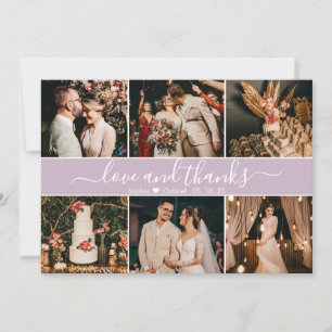 Carte De Remerciements Moderne Lilac Élégante Typographie 6 Collage photo