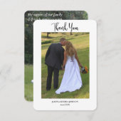 Carte De Remerciements Moderne Mariage Message Simple Deux Photos (Devant / Derrière)