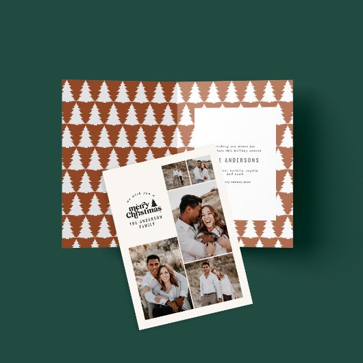 Carte De Remerciements Moderne minima terre cuite Noël multi photo