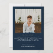 Carte De Remerciements Moderne minimal deux photo Diplôme de marine (Dos)