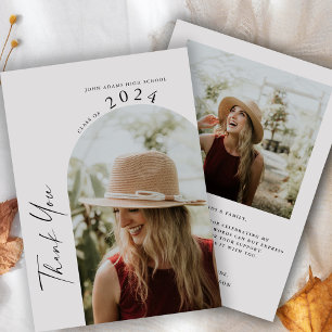 Carte De Remerciements Moderne Minimal Deux photo - Diplôme manuscrit