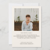 Carte De Remerciements Moderne Minimal Deux Photo Graduation Beige (Dos)