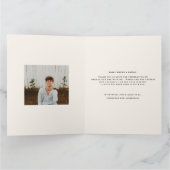 Carte De Remerciements Moderne Minimal Deux Photo Graduation Beige (Intérieur)