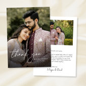 Carte De Remerciements Moderne minimal Élégant Chic 2 Photos Mariage