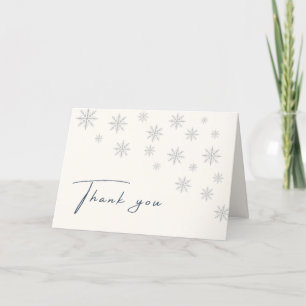 Carte De Remerciements Moderne minimaliste Baby shower de flocon de neige