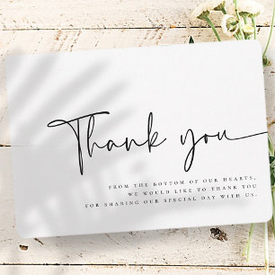 Carte De Remerciements Moderne minimaliste Élégant Mariage simple