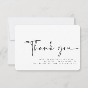 Carte De Remerciements Moderne minimaliste Élégant Mariage simple