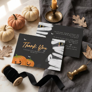 Carte De Remerciements Moderne Minimaliste Mummy Chat Halloween