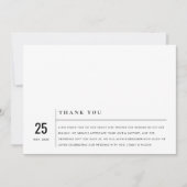 CARTE DE REMERCIEMENTS MODERNE MODERNE NOIR ET BLANC MARIAGE DE TYPOGRAPH (Devant)