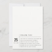 CARTE DE REMERCIEMENTS MODERNE MODERNE NOIR ET BLANC MARIAGE DE TYPOGRAPH (Devant)