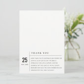 CARTE DE REMERCIEMENTS MODERNE MODERNE NOIR ET BLANC MARIAGE DE TYPOGRAPH (Debout devant)