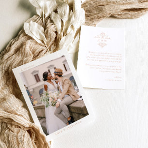 Carte De Remerciements Moderne monogramme boho   Remerciement de mariage 