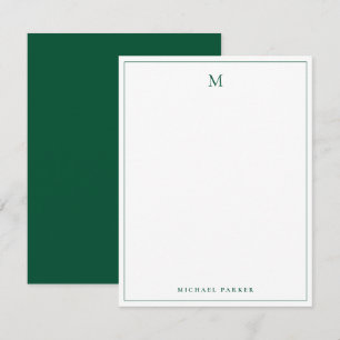 Carte De Remerciements Moderne Monogrammé Vert Professionnel