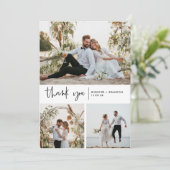 Carte de remerciements moderne multiphoto (Debout devant)