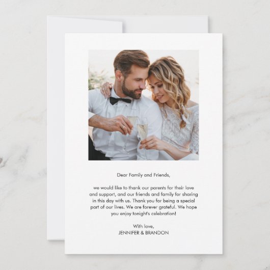 Carte de remerciements moderne multiphoto (Dos)