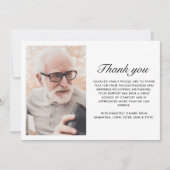 Carte De Remerciements Moderne Noir 2-Photo Élégant Écriture Funéraire (Devant)