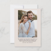 Carte De Remerciements Moderne noir chic pampas herbe photo mariage (Dos)